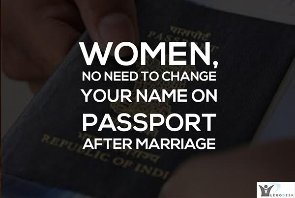 passport name change after marriage india